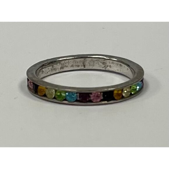Multicolor Gemstone Silver Ring.  WA423 - Picture 1 of 3